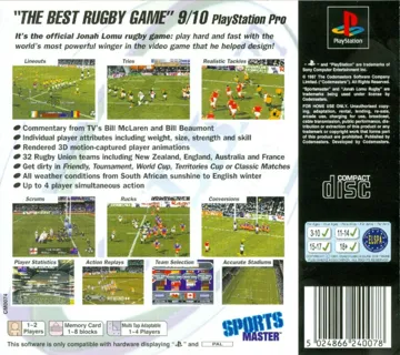 Jonah Lomu Rugby (EU) box cover back